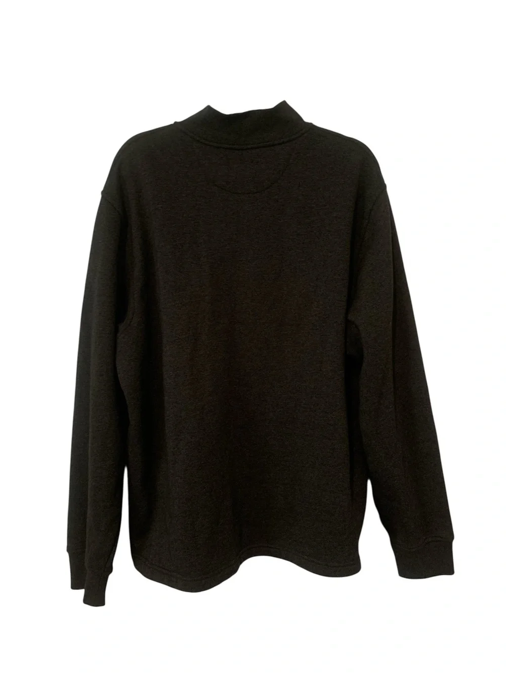 George Men’s Quarter Zip Pullover Sweater Fleece Lined Charcoal Gray Large 42-44